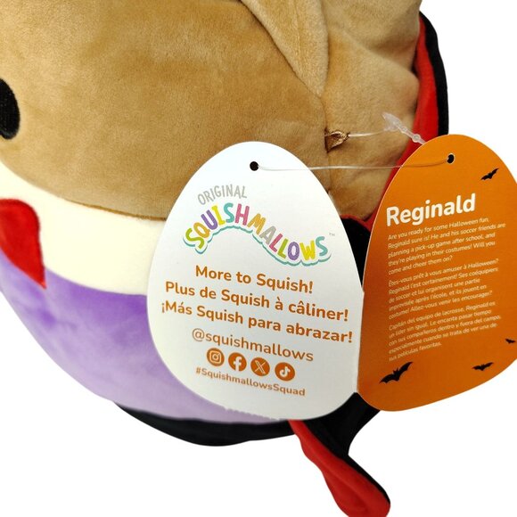 Original Squishmallows Reginald The Vampire Corgi Halloween 12" Plush Treat Pail - Picture 5 of 10
